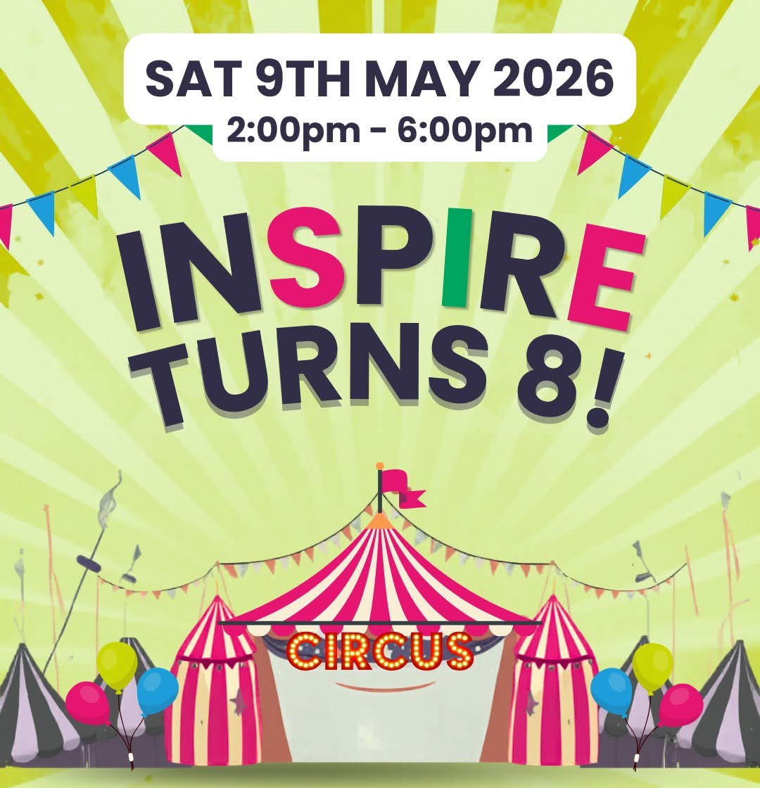 Inspire Youth Zone 8th Bithday Flyer